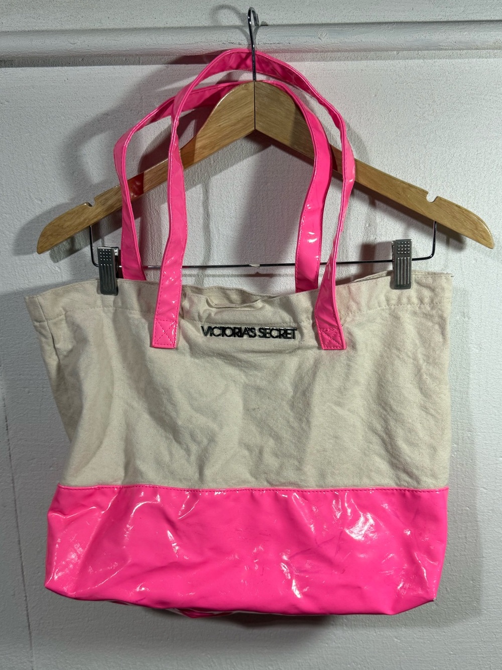 Vintage Neon Canvas Victorias Secret Tote